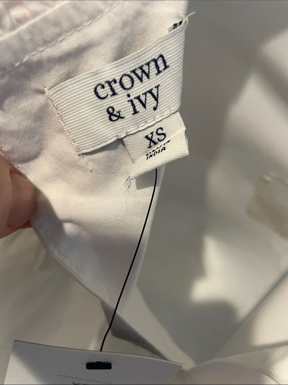 NWT Crown & Ivy  White Sleeveless Embroidered Ruffle Yoke Top - Picture 8 of 12
